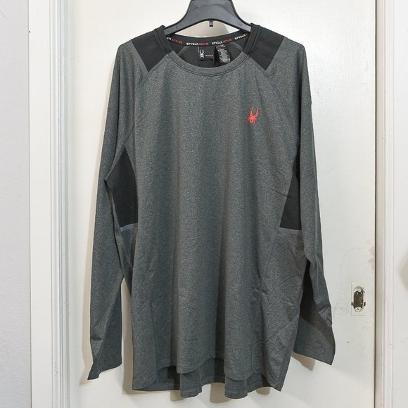 GRAY Spyder Active‎ Men’s Long Sleeve T-Shirt - Picture 3 of 10